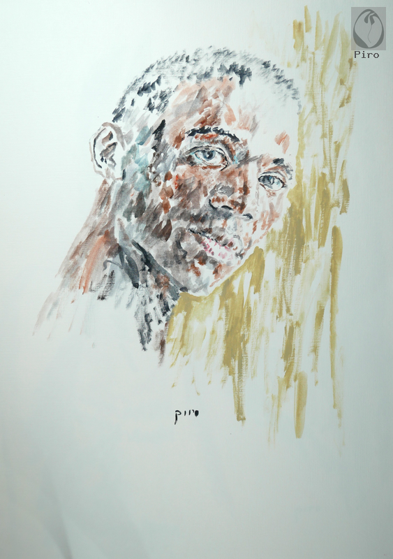 oil on paper - olio su carta di Piro